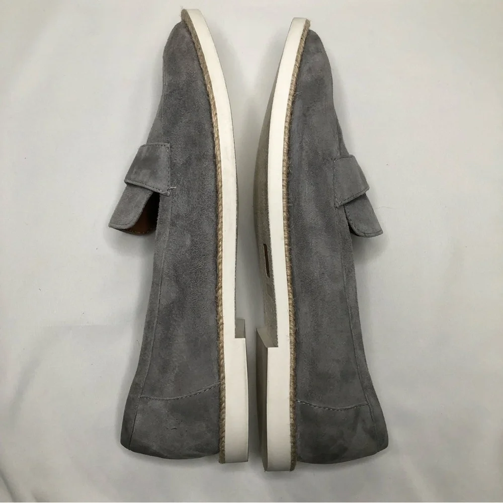 Caslon Women's Size 9M Tristan Grey Leather Suede Slip On Flats Loafers